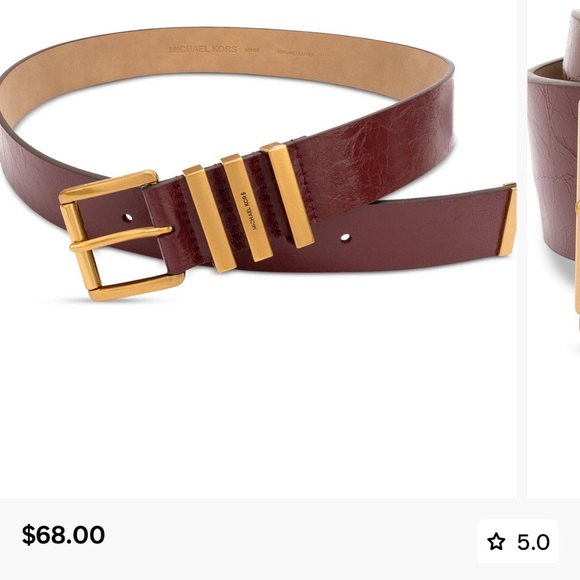 Gorgeous gold-tone hardware highlights this sleek belt from MICHAEL Michael Kors - Picture 7 of 10